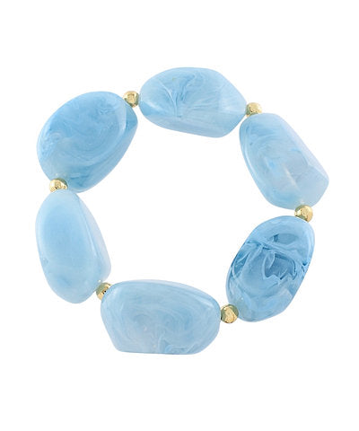 Chunky Blue Marble Stone Bracelet