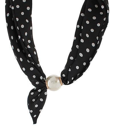 Pearl Polka Dot Scarf Necklace