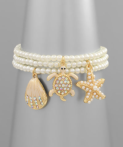 Sea Life Charm Bracelet Set