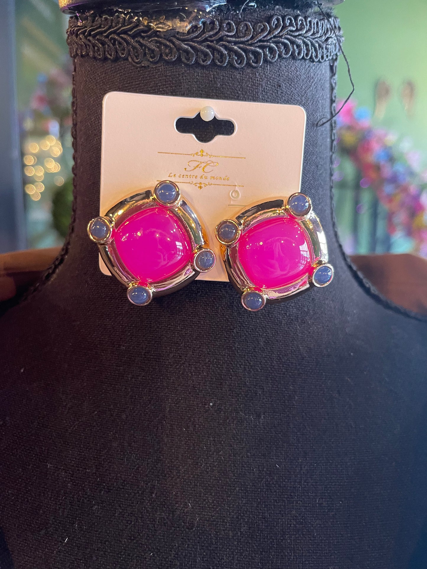 Color Mix Square Stud Earrings