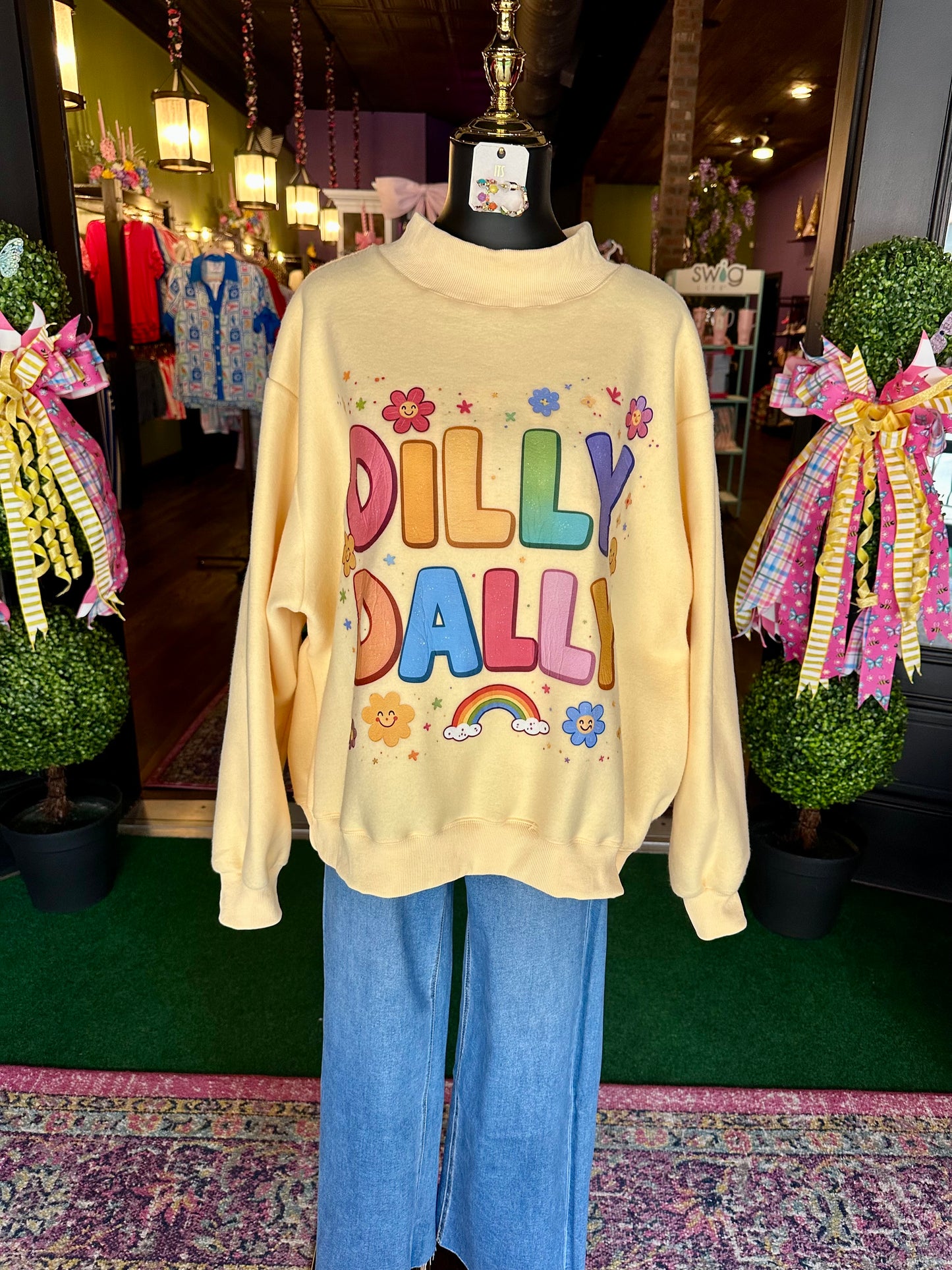 Dilly Dally Reversible Mockneck Sweatshirt