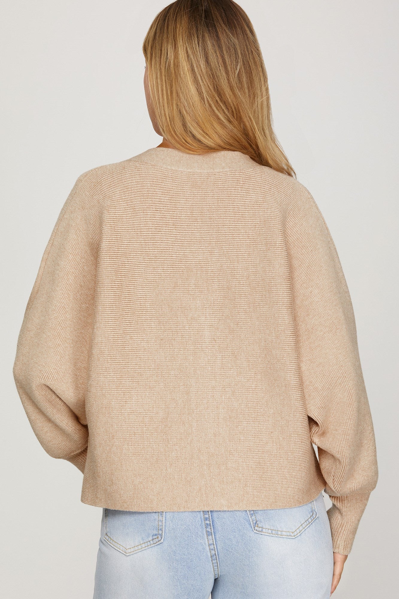 Taupe Long Sleeve Bow Cardigan