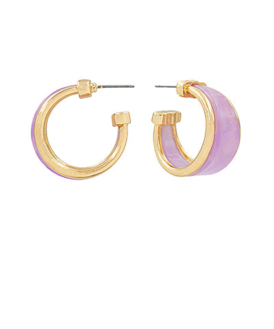 Lavender & Gold Edge Hoops