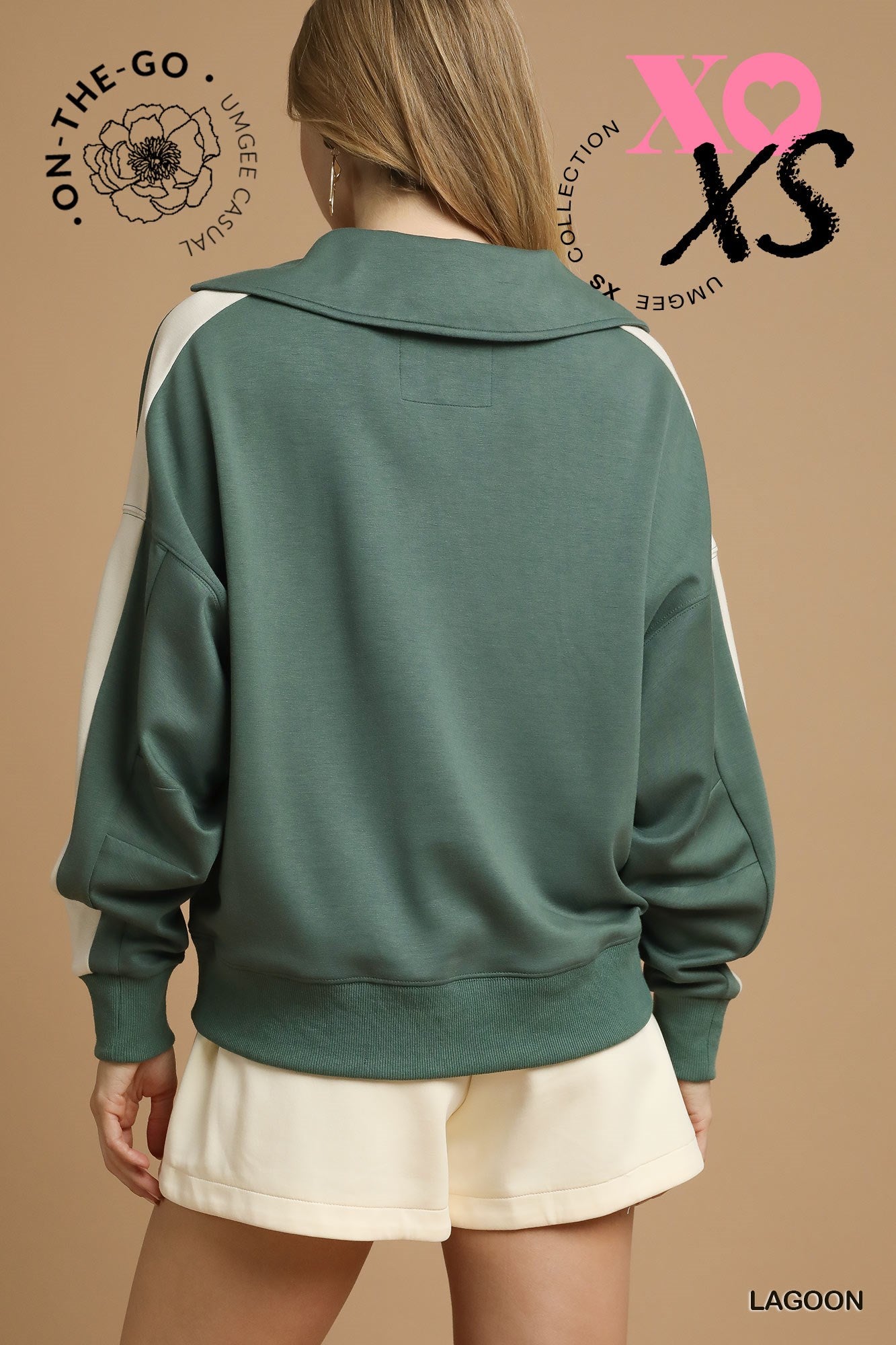 Lagoon Luxeknit Colorblock Polo Sweatshirt