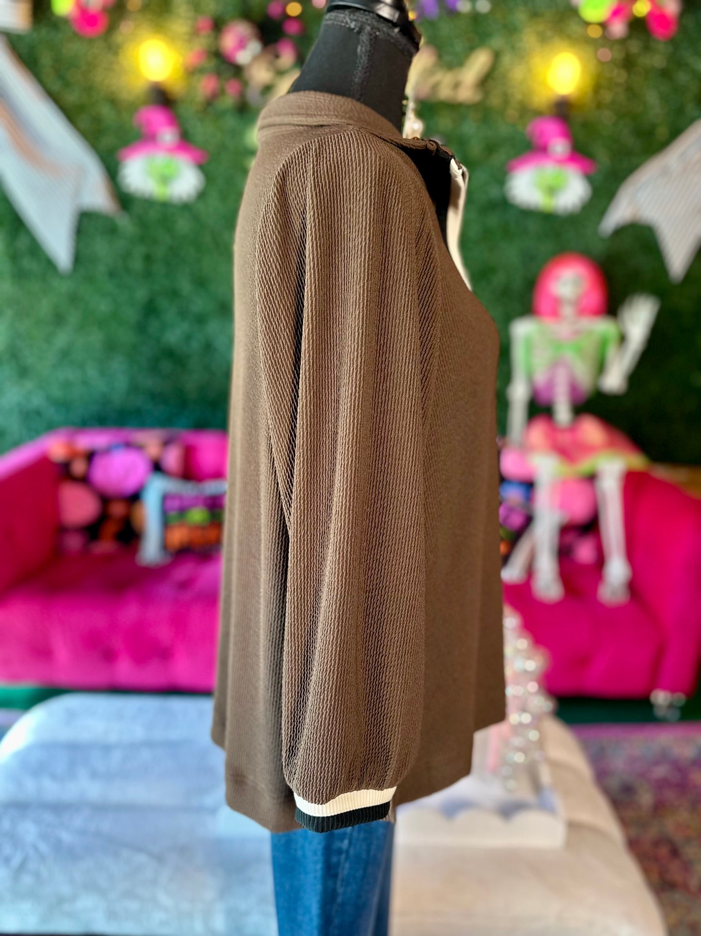 Brown Half Zip Pullover