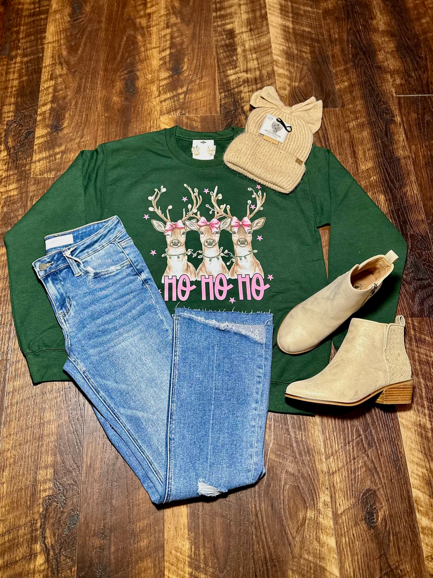 Coquette Christmas Deer Sweatshirt