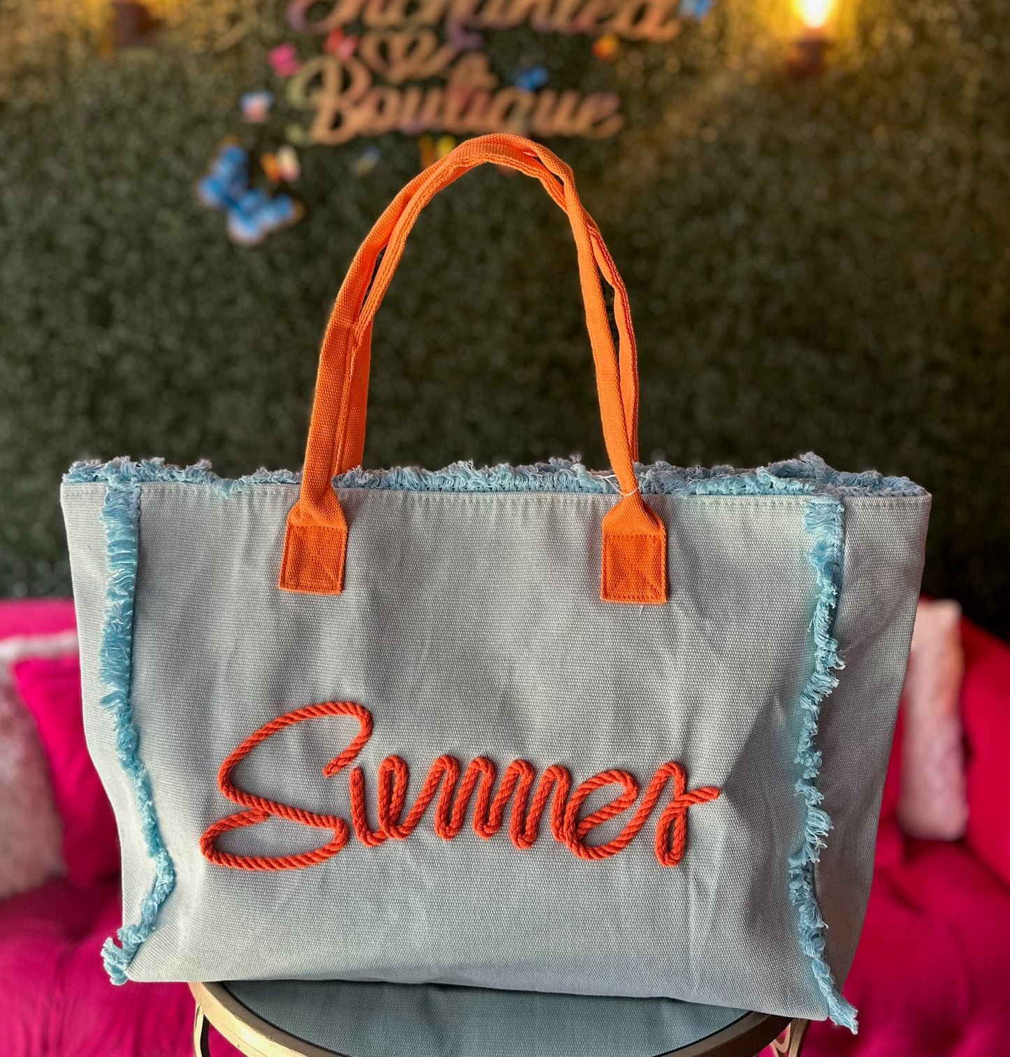 Blue “Summer” Tote Bag