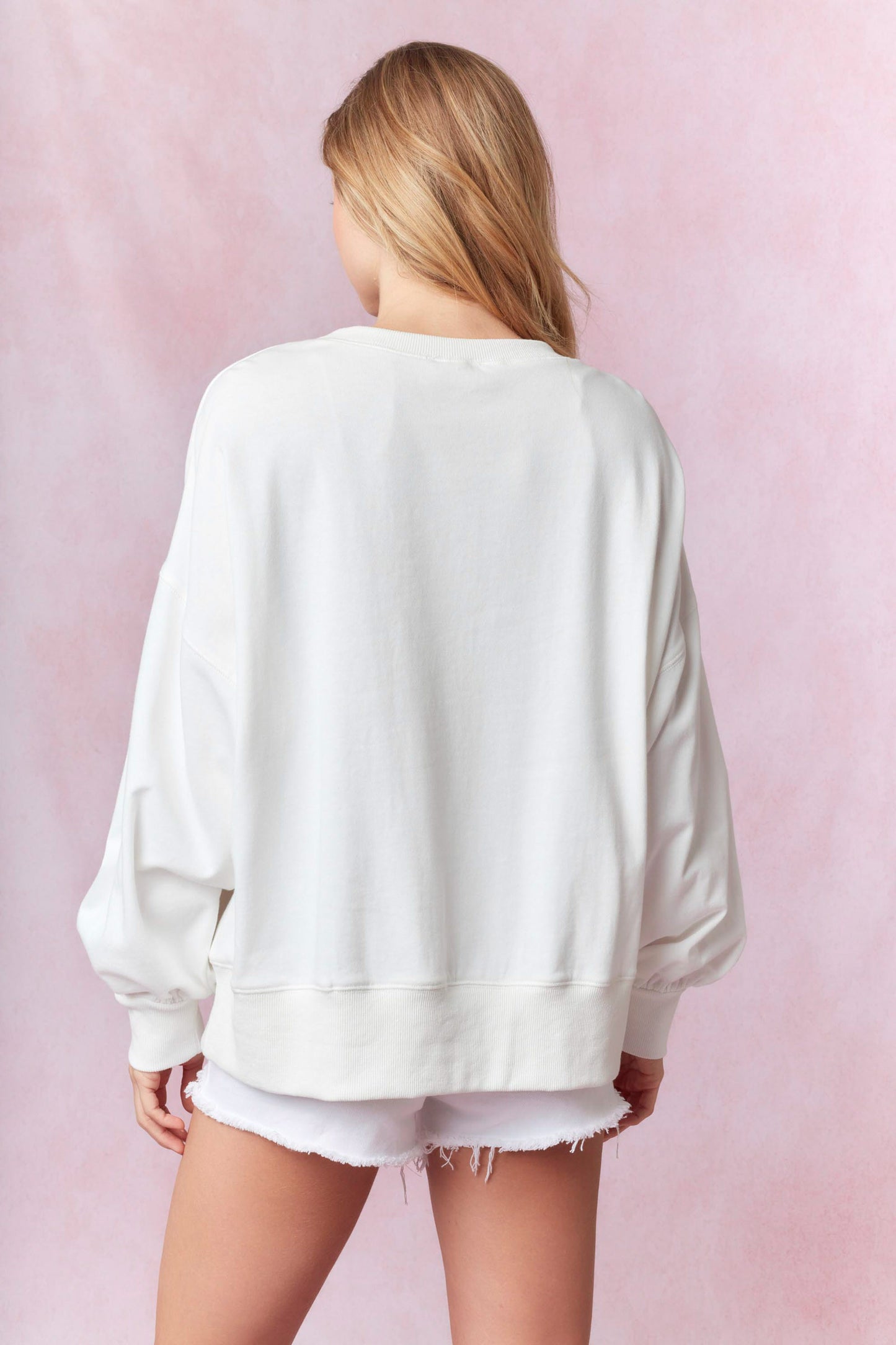 Easter Egg Embroidered Oversized Sweatshirt