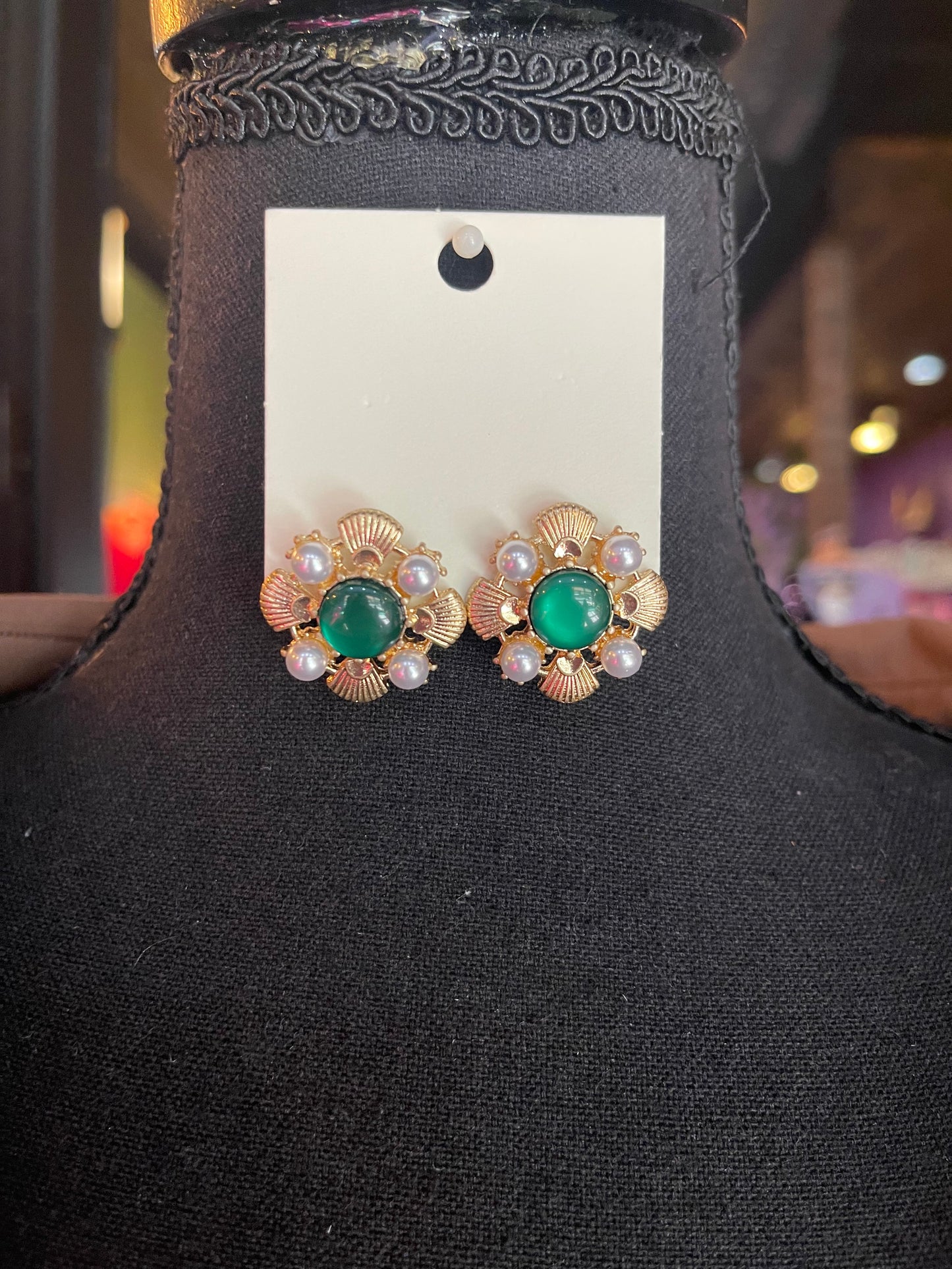 Green Jewel Earrings