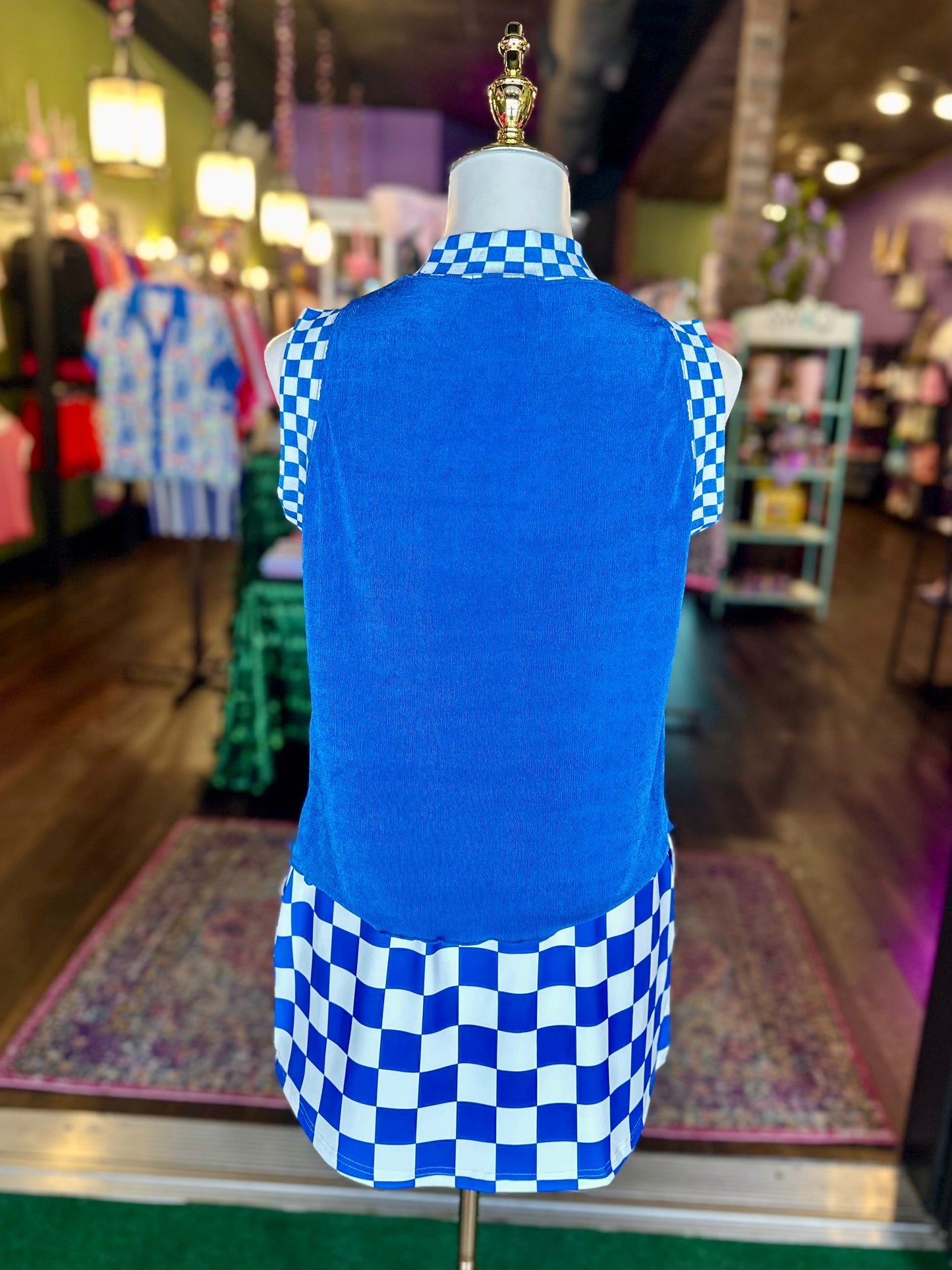 Let’s Go! Checkered Skort - Blue
