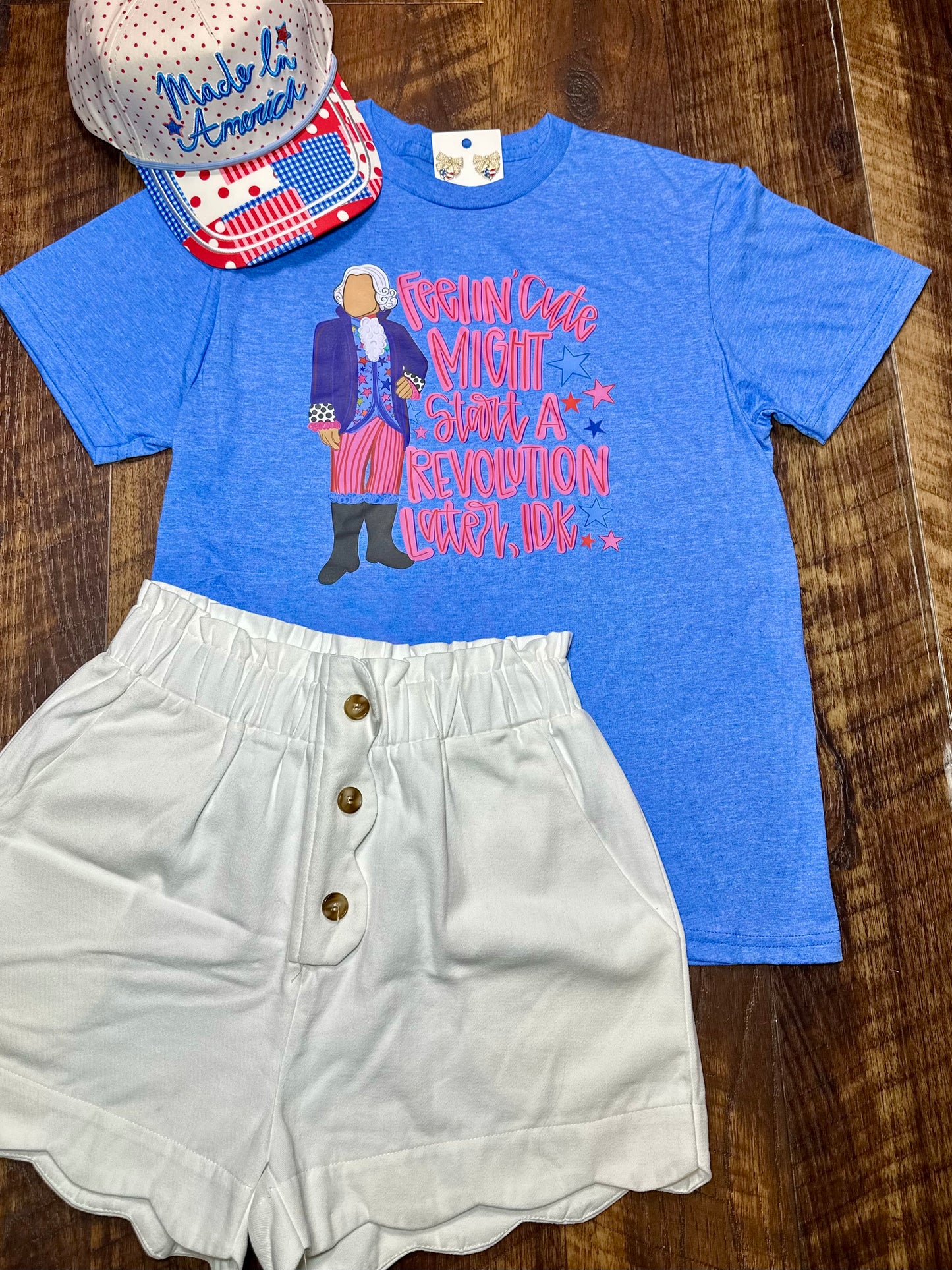 Off White Scallop Hem Shorts