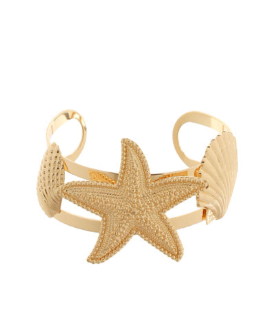 Shell & Starfish Cuff Bracelet