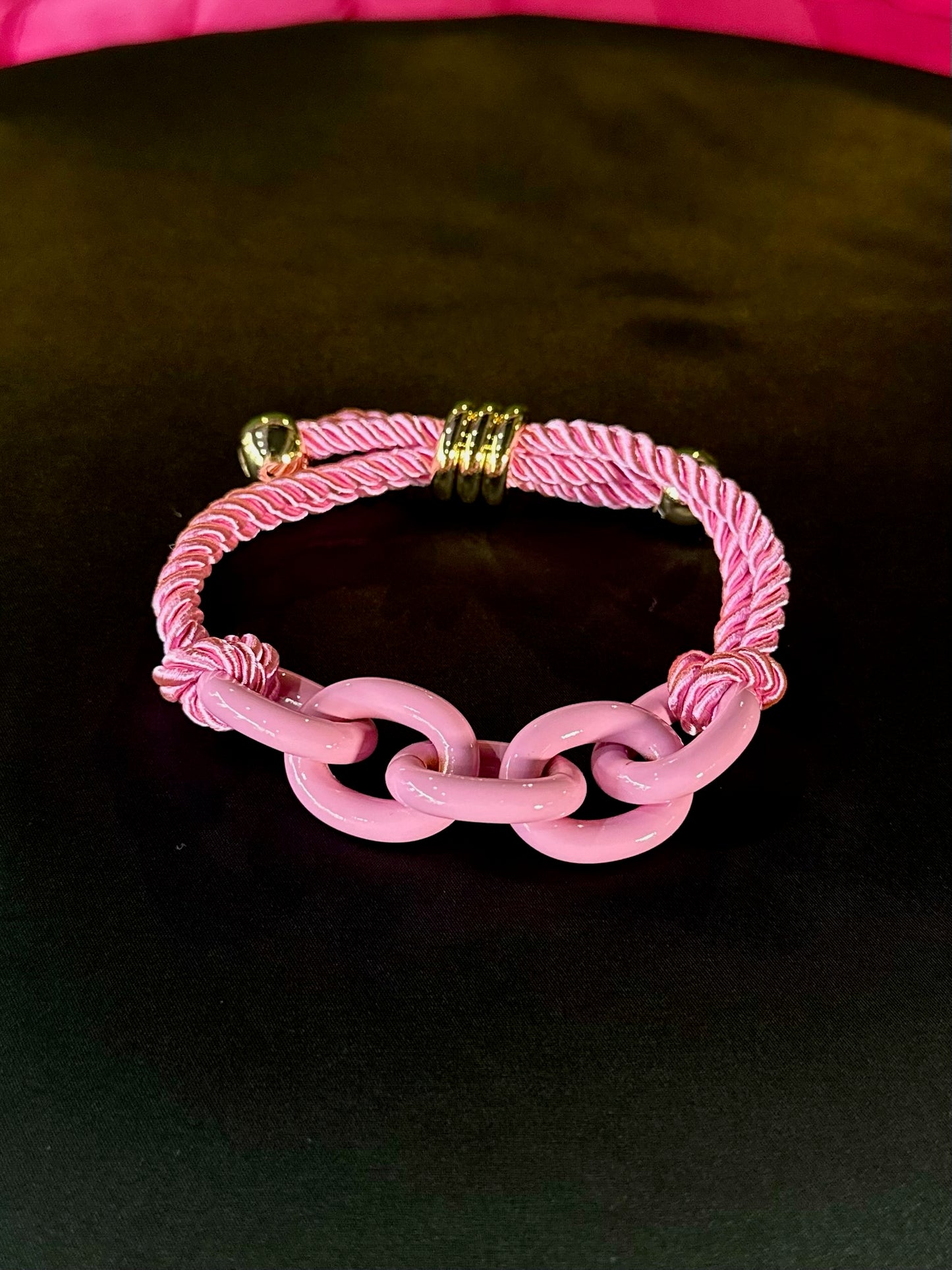 Pink Chain & Rope Bracelet