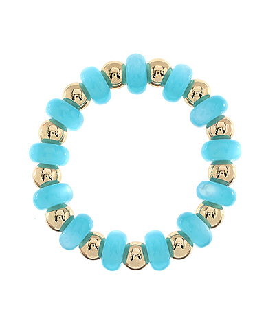 Turquoise & Gold Beaded Bracelet