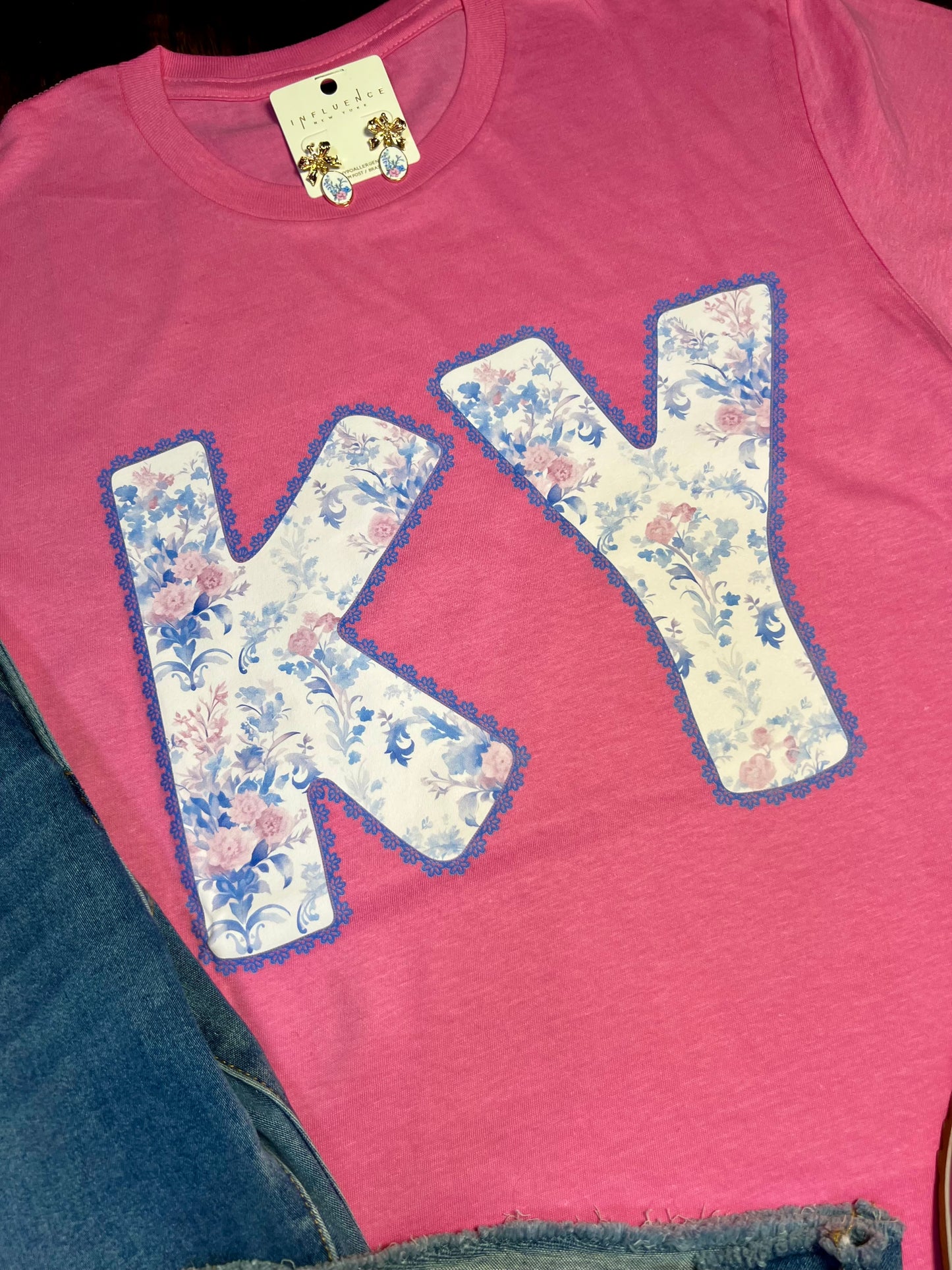 Blue Floral KY T-shirt
