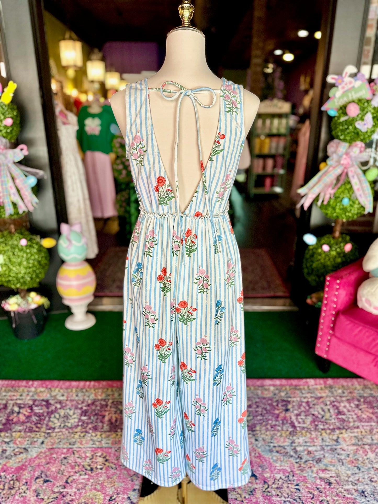 Seaside Bloom Backless Jumpsuit
