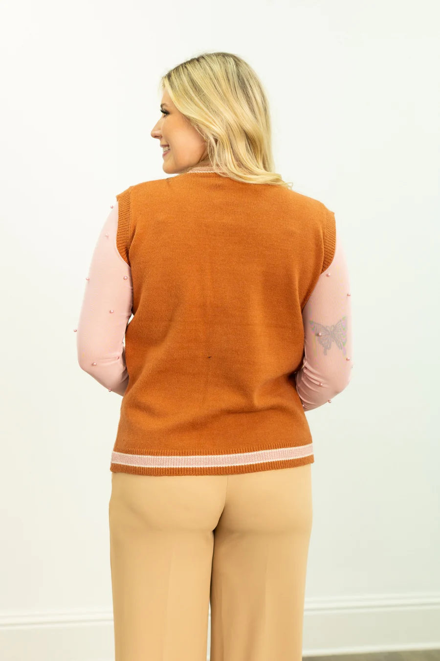 Glittery Fall Elements Sweater Vest