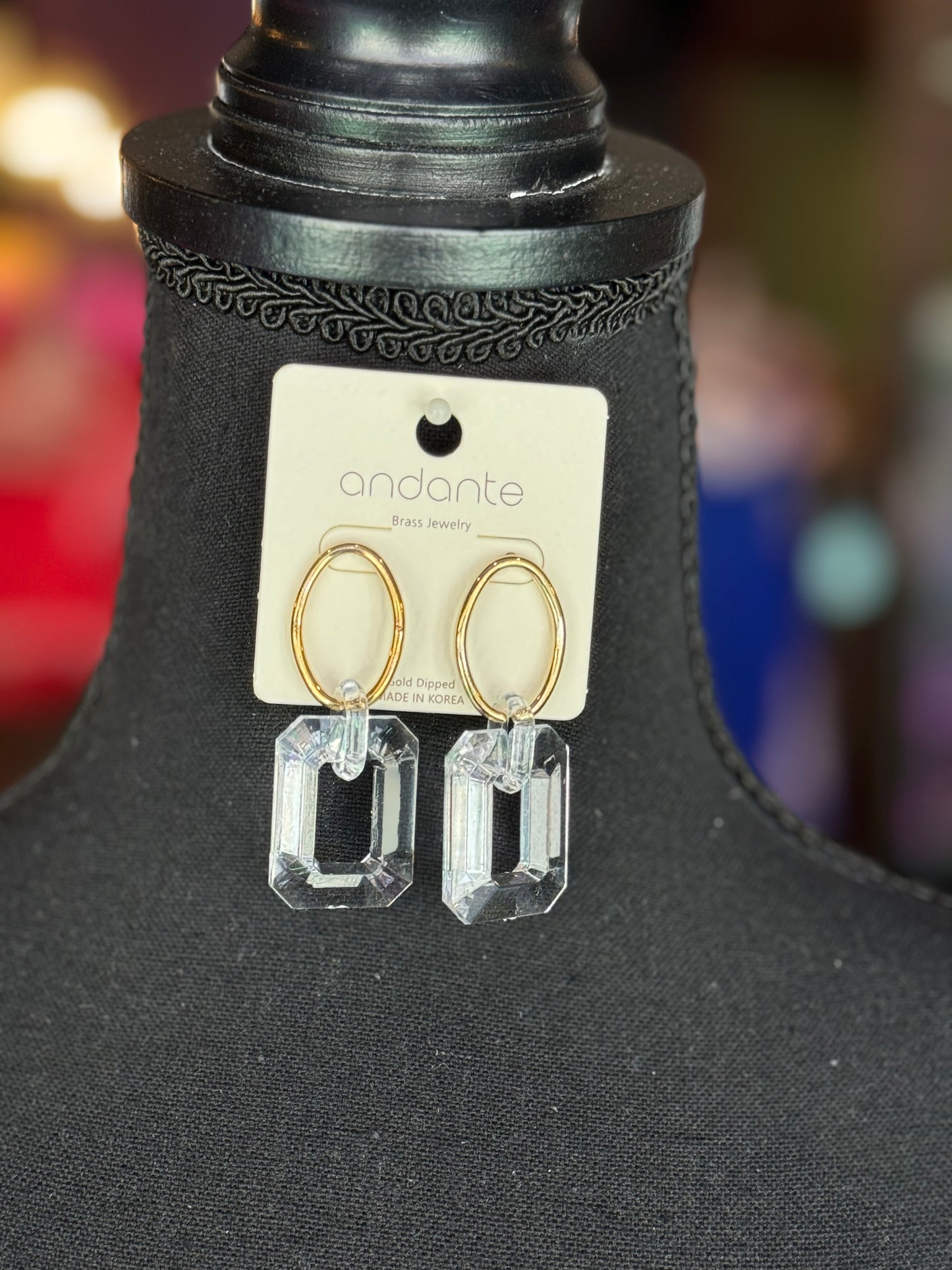 Gold Dipped Clear Dangles