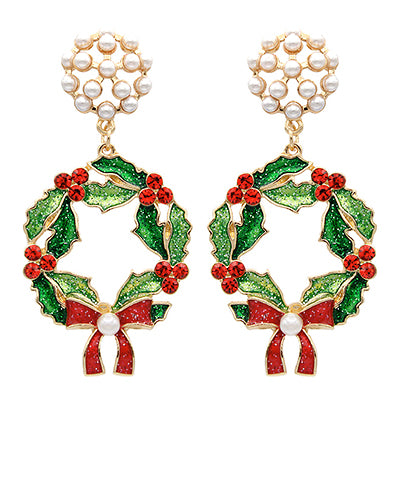 Christmas Wreath Earrings