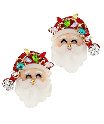 Christmas Lights Santa Earrings