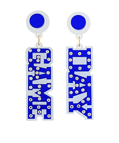 Blue & White GAME DAY Earrings