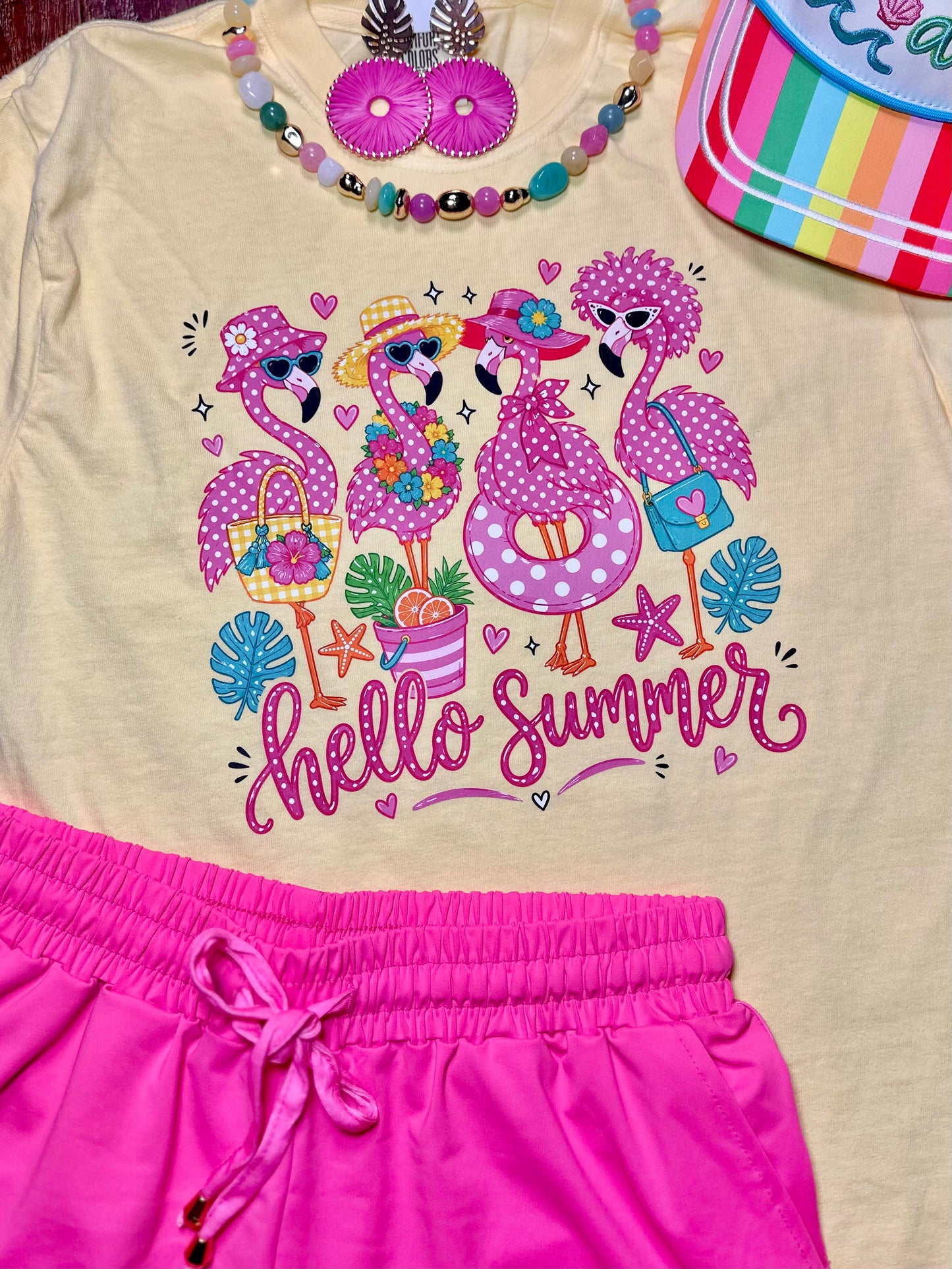 Comfort Colors "Hello Summer" Flamingo T-Shirt