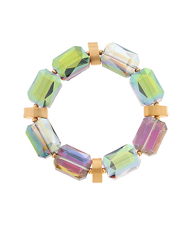 Multicolor Acrylic Rectangle AB Bracelet