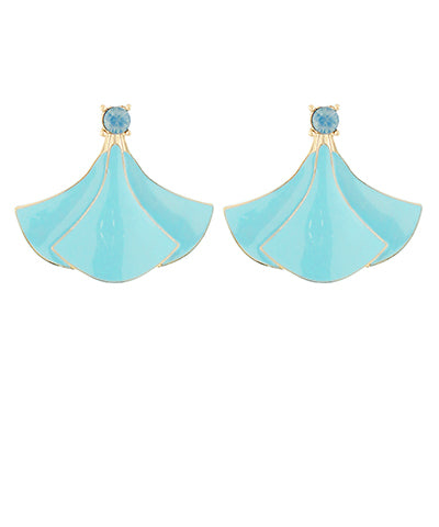 Light Blue Fan Earrings