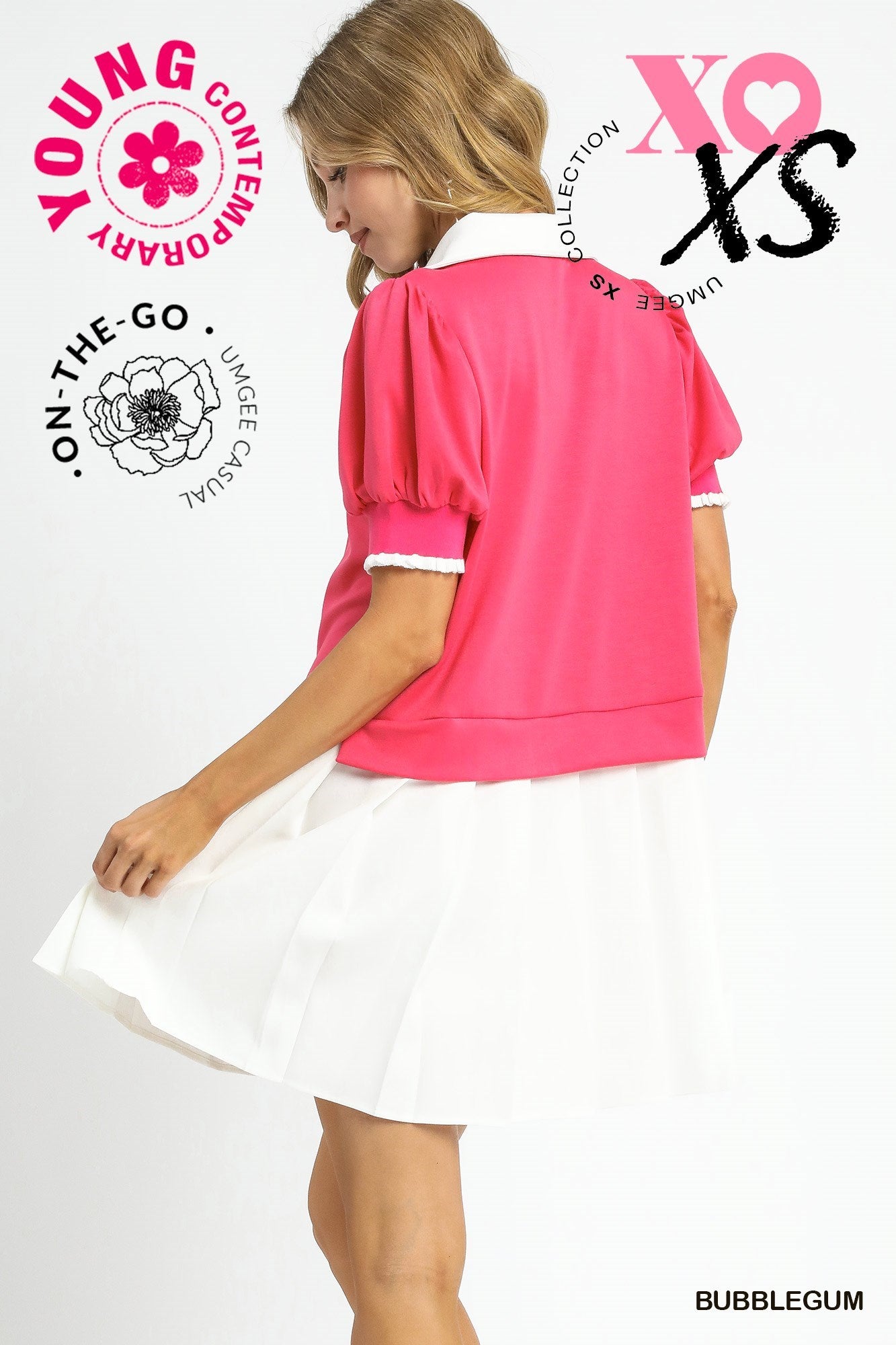 Bubblegum Pink & White Two-Fer Dress