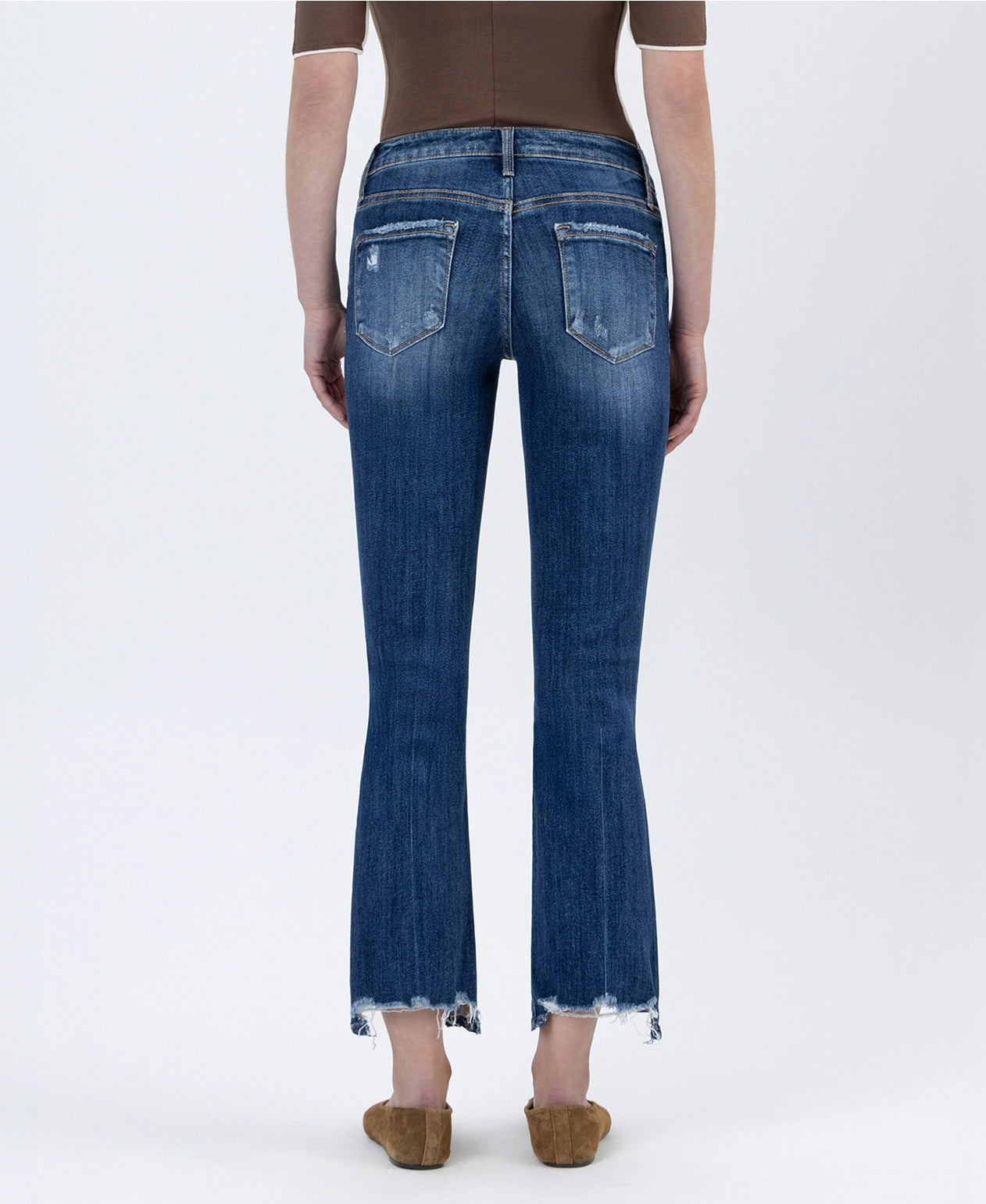 Lovervet Mid Rise Crop Kick Flare Jeans