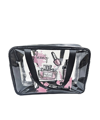 Large Black/Clear Cosmetic Bag