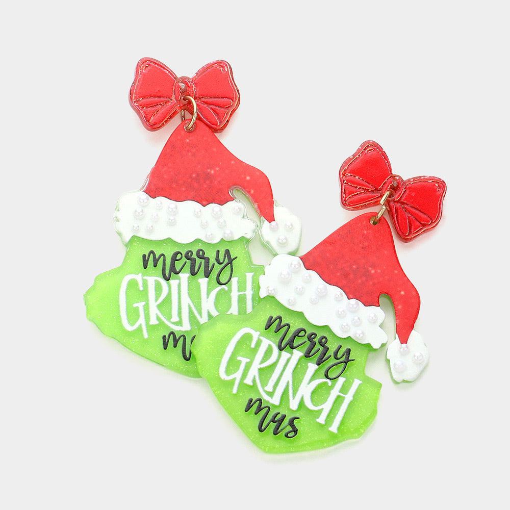 Glitter Merry Grinch-mas Earrings