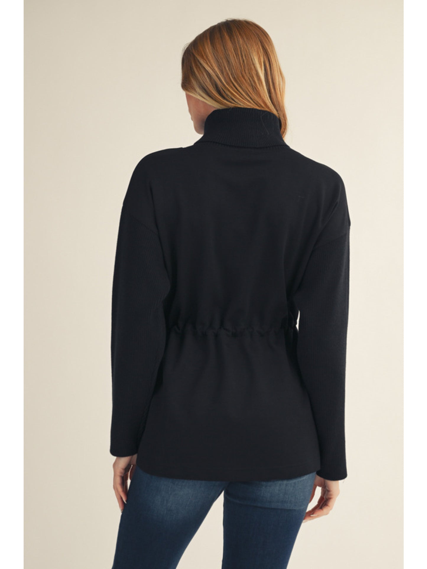 Black Turtleneck Blouse