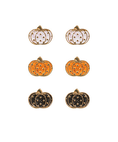Glittery Pumpkin Stud Set
