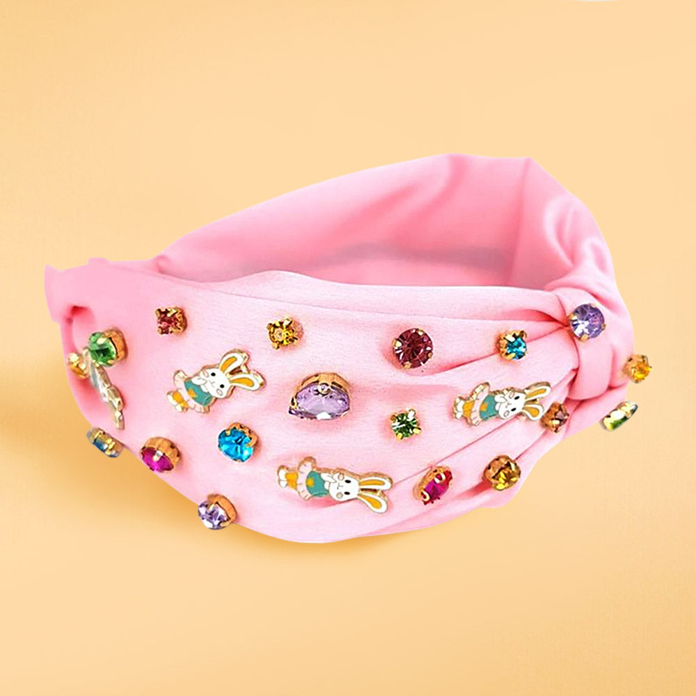 Jeweled Easter Bunny Top Knot Headband