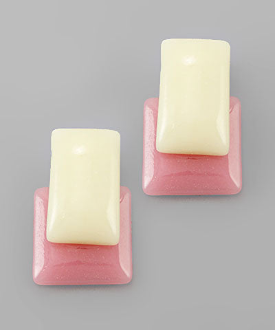 Pink & Yellow Geometric Earrings