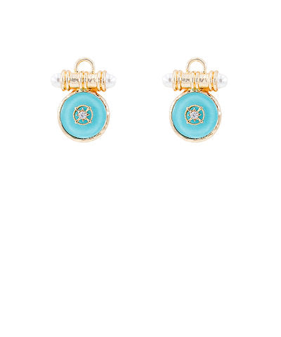 Turquoise & Cold Nautical Coin Studs