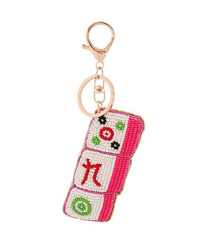 Beaded Mahjong Keychain