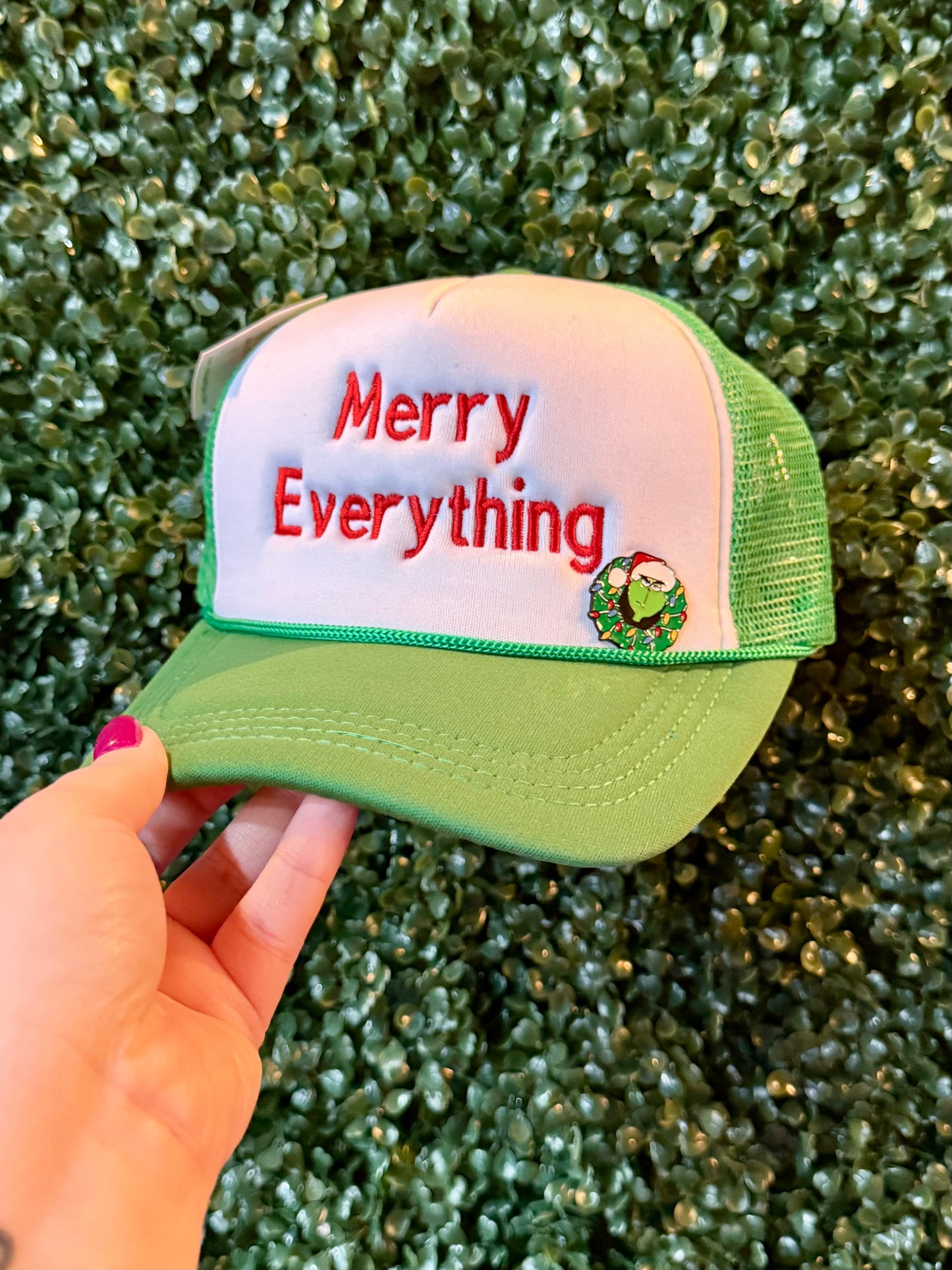 “ Merry Everything ” Grinch Trucker Cap