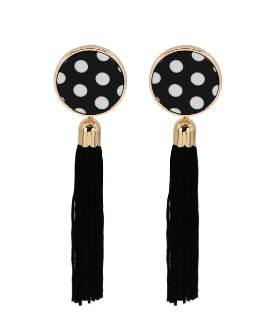 Polka Dot Tassel Earrings