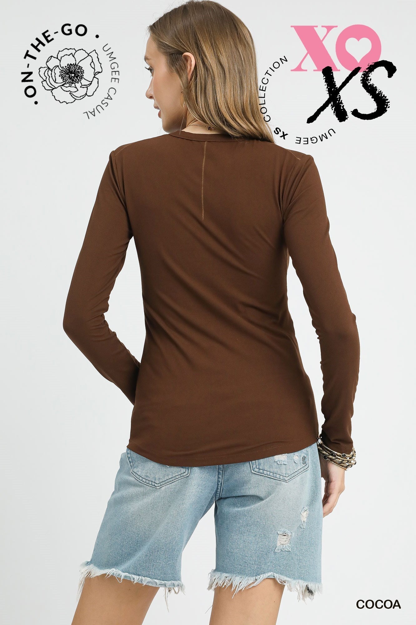 Cocoa Long Sleeve Crew Neck Top