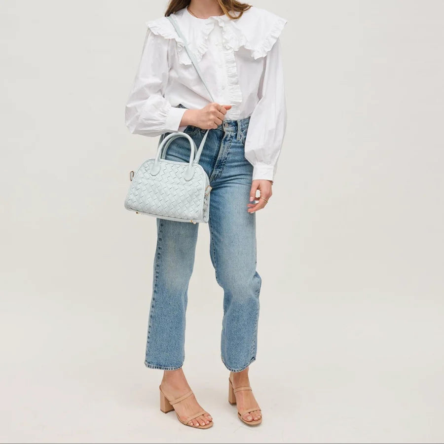 Kristie Ice Blue Woven Crossbody / Satchel