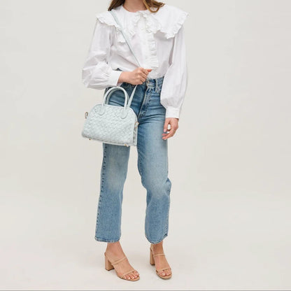 Kristie Ice Blue Woven Crossbody / Satchel
