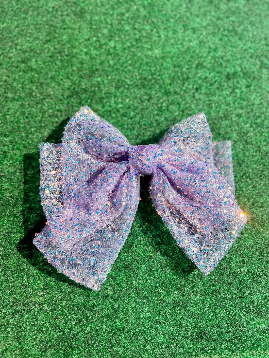 Purple Sequin Bow Barrette