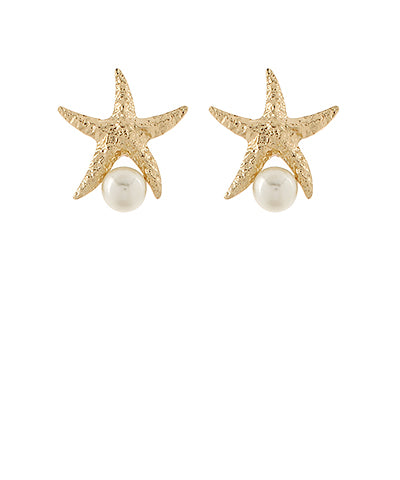 Starfish & Pearl Studs