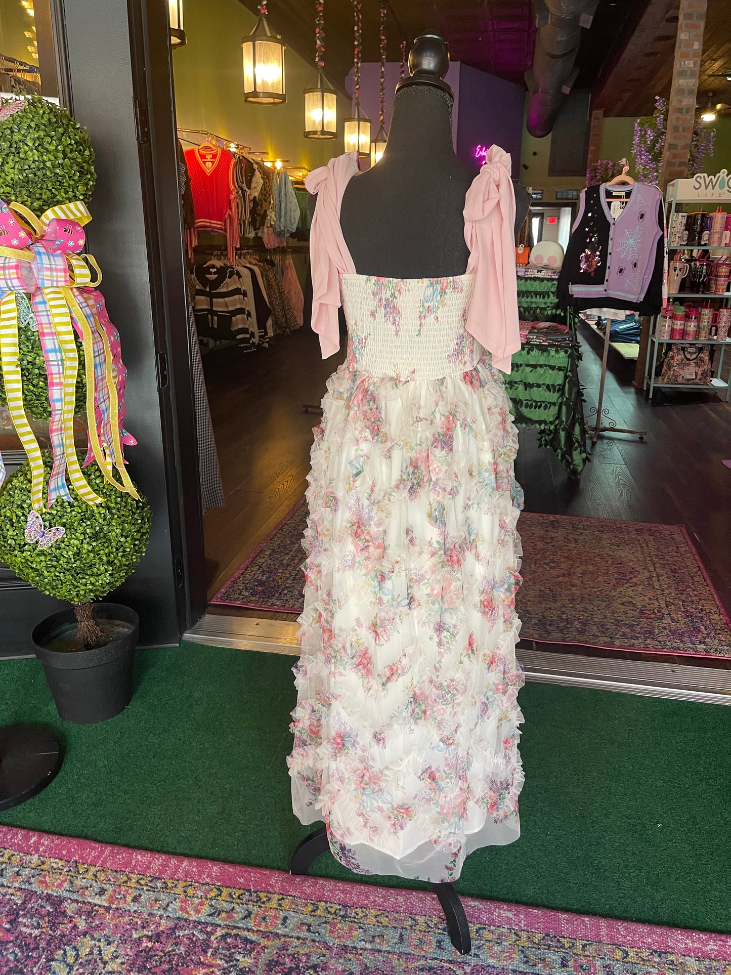 Dusty Rose Floral Midi Dress