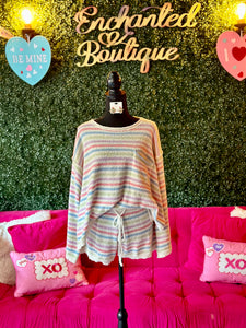 Multicolor Striped Knit Set