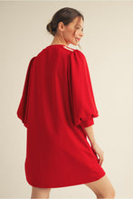 Load image into Gallery viewer, Red Puff Sleeve Dress
