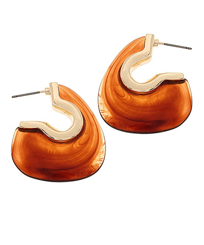 Brown & Gold Geometric Earrings