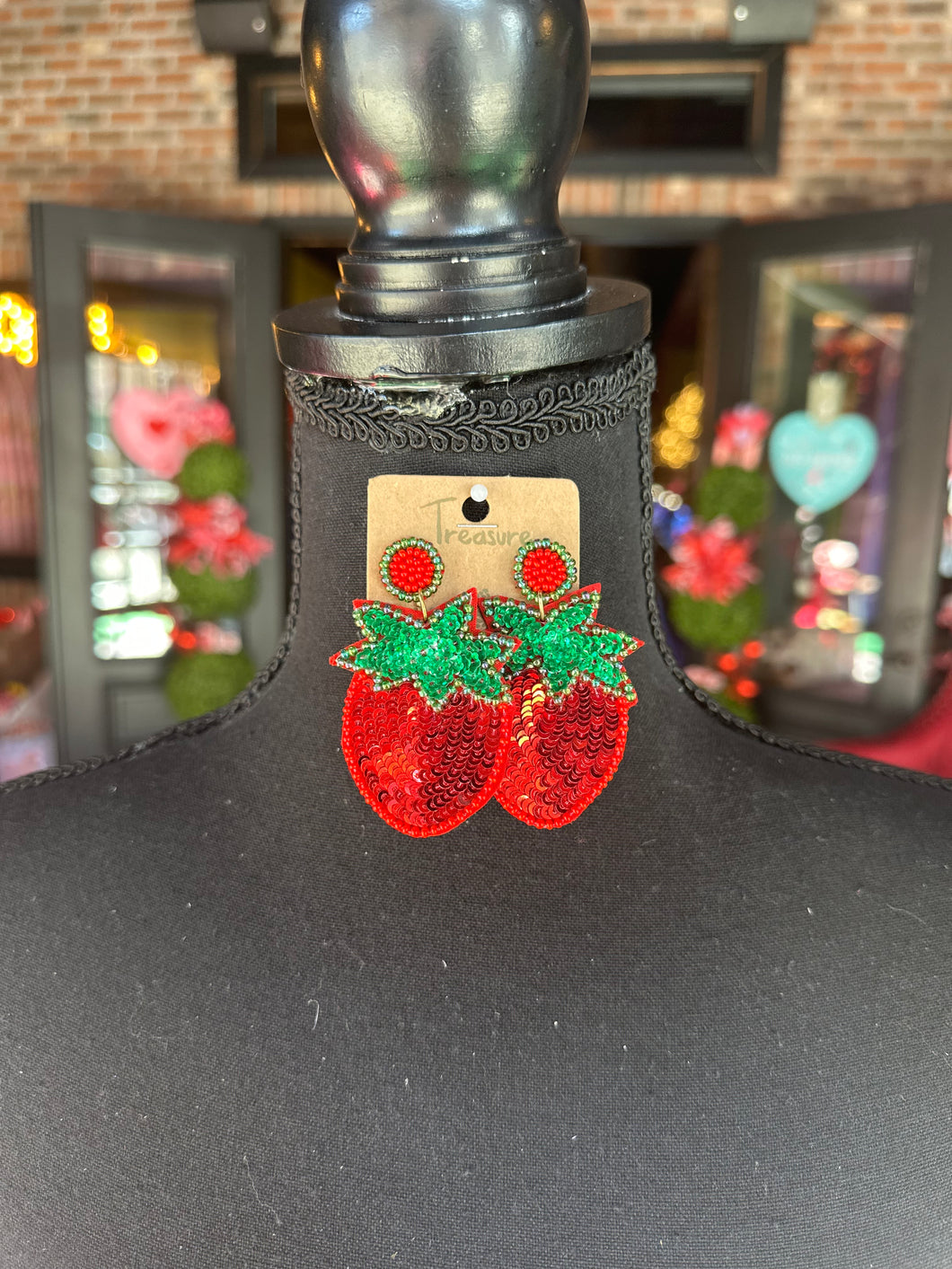 Sequin Strawberry earrings